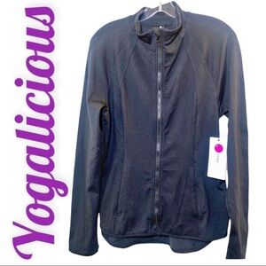 NWT YOGALICIOUS Full Zip Mock Neck Stretchy Running Jacket, Size Large